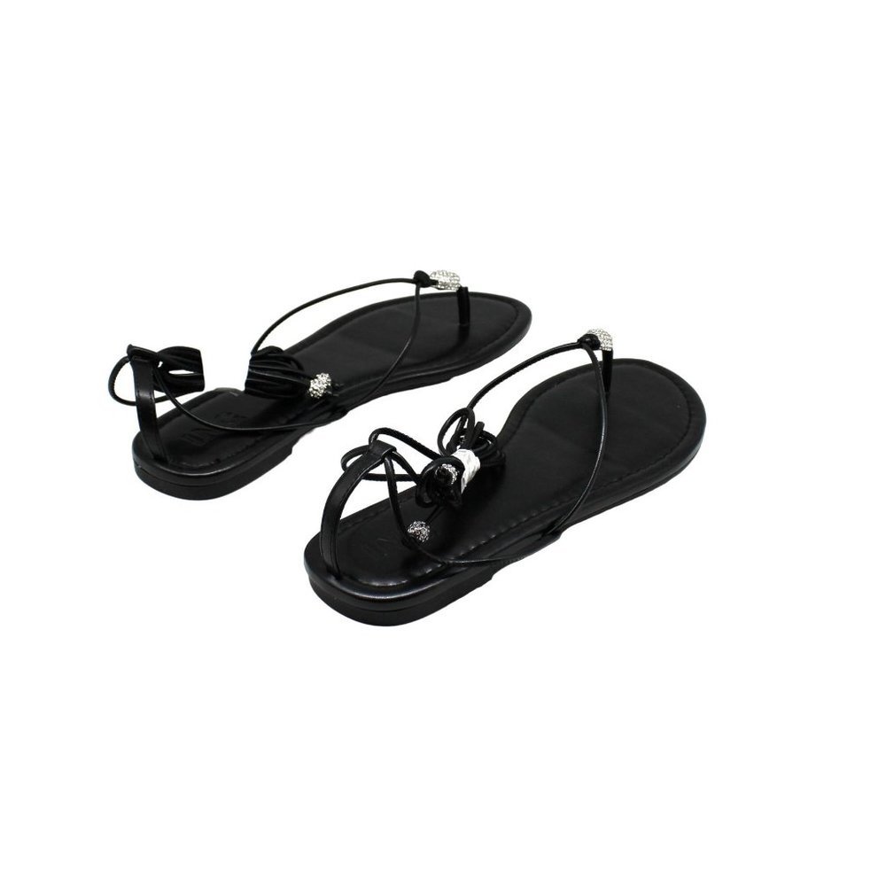 Effortlessly Chic: INC Women's Amille Tie-up Flat Sandals for Stylish Comfort - Picture 7 of 8